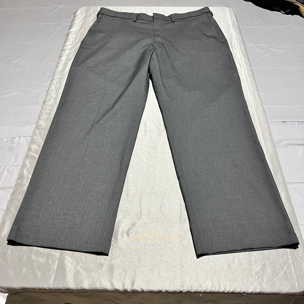 J.M. Haggar Mens Classic Fit Gray Herringbone Dress Pants 38x30 HY00182 028